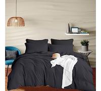 EGYLIN 800 Thread Count Pure Egyptian Cotton Grey Duvet Cover King Size Super Soft Breathable 100% Long Staple Cotton Quilt Cover 224cm x 224cm, Luxurious Hotel Quality Sateen Bedding Set Easy Care