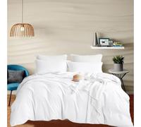 EGYLIN Duvet Cover Double Size 800 TC Pure Egyptian Cotton Ultra Soft Breathable 100% Long Staple Cotton White Quilt Cover with Zipper Closure 203cm x 203cm, Luxury Hotel Quality Bedding Set