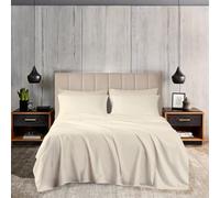 EGYLIN King Sheet Set 800 Thread Count 100% Egyptian Cotton Ivory Bed Sheet 30cm/12 Extra Deep Pocket Breathable & Fade Resistant Bedding Sets Sateen Super Soft Hotel Quality Sheets with Pillowcases