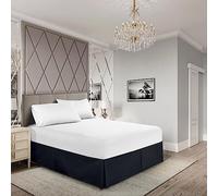 EGYLIN Valance Sheet Double 137X190 Base Bed Skirts 15 inch Drop Easy Wrap Around Elastic Bed Skirt Soft Egyptian Cotton Pleated Valance Base Sheet Fits Under Mattress & Down to the Floor, Black