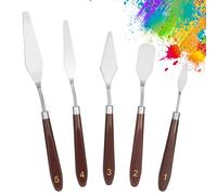 Egypamid 5pcs Palette Knife Set, Stainless Steel Blade, Plastic Handle for Oil, Canvas, Acrylic Painting
