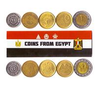 Egypt 5 Mixed Coins | 10 Piastres Cents to 1 Pound | Arab Money | Egyptian Currency Since 1971