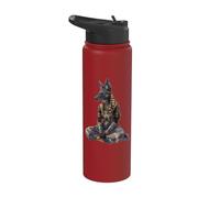 Egypt Ancient Jackal Pharaoh in Yoga Pose Sphinx Egyptian Stainless Steel Insulated Water Bottle