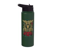 Egypt Ancient Pharaoh with Roses Jackal TUT Sphinx Egyptian Stainless Steel Insulated Water Bottle