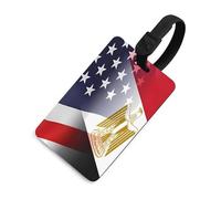 Egypt and U.S.A Flag Luggage Tag for Suitcases Identify Labels Privacy Travel Baggage for Women Men