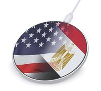 Egypt And U.S.A Flag Wireless Charger Pad 10W Max Compatible with iPhone Portable Fast Charging Station