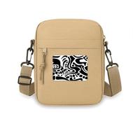 Egypt Black White Totem Fresco Crossbody Bag Cell Phone Purses Handbag Shoulder Mini Bag