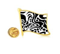 Egypt Black White Totem Fresco Golden Metal Flag Lapel Pin Badge
