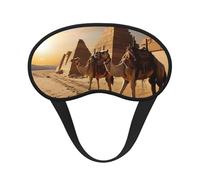 Egypt Camels Sleep Mask for Side Sleeper, Blackout Sleep Eye Mask Comfortable Blindfold Eyeshade Soft Breathable Sleeping Mask with Elastic Strap Silk Eye Covers for Travel