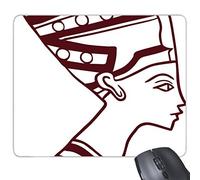 Egypt Culture Black White Abstract Totem Side Portrait Fresco Illustration Pattern Rectangle Non-Slip Rubber Mousepad Game Mouse Pad