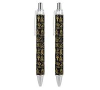 Egypt Culture of Ancient Egyptian Gods Ballpoint Pen Retractable Office Pens Business Work Wedding Pens Gift 2 PCS