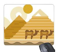 Egypt Culture Yellow Green Sphinx Pyramids Camel Abstract Illustration Pattern Rectangle Non-Slip Rubber Mousepad Game Mouse Pad