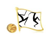 Egypt Dance Totem Fresco Funny Golden Metal Flag Lapel Pin Badge