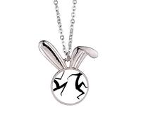 Egypt Dance Totem Fresco Funny Rabbit Necklace Pendant Bunny Animal Jewelry Gift
