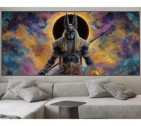Egypt Diamond Art, Diamond Painting Anubis 60x150 cm, 5D Full Round Drill Crystal Art Craft Kits Beginner Hobbies for Adults, Rhinestone Embroidery Gem Numbers Canvas Paintings for Home Room Decor S17