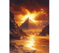 Egypt Diamond Art Kits Adults, Diamond Painting Pyramid Crystal Art Kits for Adults Kids DIY 5D Square Full Drill Gem Dots Embroidery Paintings Crafts Picture for Beginners, Room Decor 40x55cm 2r-150