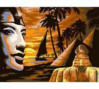 Egypt Famous Landscapes Paint by Number for Adults,with Framed DIY Oil Painting Kits on Canvas with Paint Brushes and Acrylic Pigment Art Painting for Home Decor Gift 50x65 cm