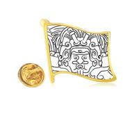 Egypt Figure Wings Fresco Asymmetric Golden Metal Flag Lapel Pin Badge