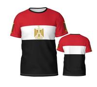 Egypt Flag Cool Tee Gym T Shirts Crew Neck Activewear Shirts Short Sleeve Working Shirt for Everyday Running Summer M