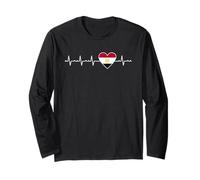 Egypt Flag Heartbeat Design Proud Egyptian Design Long Sleeve T-Shirt