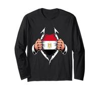 Egypt Flag Ripped Graphic Egyptian Pride Roots Long Sleeve T-Shirt