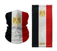 Egypt Flag with Eagle Emblem - Multifunctional Neck Gaiter, Lightweight and Breathable Face Cover for Sports, Travel, and Outdoor Use
