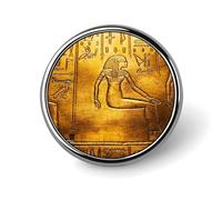 Egypt Hieroglyphics Lapel Pins Metal Pin Badge Personalized Pinback Button Badges Classic Round Badge Recognition Enamel Lapel Pin for Jackets, Backpacks, Bags
