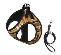 Egypt Hieroglyphics print Dog Harness, 2X Buckle,Dog Vest,No Pulling Front Leash Clip,for Small Medium Dogs