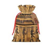 Egypt Hieroglyphics Print Drawstring Gift Reusable Bags Eco-Friendly Pouches Holiday Birthday Favors Sack