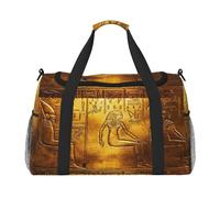 Egypt Hieroglyphics Print Everyday Use Travel Duffle Bag Large Capacity Travel Bag Stylish Functional Bag, Black, One Size