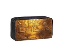 Egypt Hieroglyphics Print Large Pencil Case Big Capacity Pen Case Durable Pencil Box Stationery Bag for Travel Makeup