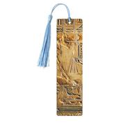 Egypt Hieroglyphics Printed Metal Bookmarks M - Sky Blue Lightweight Aluminium Book Marker for Books, Journals & Gifts, Ideal Book Lovers, Holiday Decor & Crafts