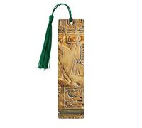 Egypt Hieroglyphics Printed Metal Bookmarks S - Dark Green Lightweight Aluminium Book Marker for Books, Journals & Gifts, Ideal Book Lovers, Holiday Decor & Crafts