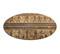 Egypt Hieroglyphics Round Area Rug Non Slip Backing Doormat Water Absorbent Plush Throw Low-Pile Non-Slip Floor Mat Carpet for Living Room Bedroom Entryway Nursery Room 60 * 60cm