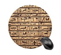 Egypt Hieroglyphics Round Gaming Mouse Pad Non-Slip Rubber Base Mousepad Travel Office Mousepads for Desk Funny Waterproof Computer Mouse Mat Cute Laptop Mouspad 7.8x7.8 Inch