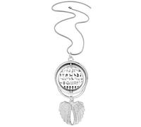 Egypt Hieroglyphs Fresco Illustration Pattern Pendant Angel Wings Rotating Necklace Jewelry