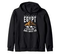 Egypt IS CALLING AND I MUST GO Egypt Travel Zip Hoodie
