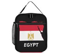 Egypt Map Flag Funny Lunch Bag Insulated Lunch Box with Detachable Handle for Work Travel Picnic