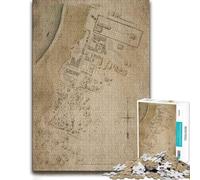 Egypt Map of The Ruins Wooden Jigsaw Puzzle 500 Pieces, Gift for Adults | Screen-free New Year present: quiet evening activity alone or together.
