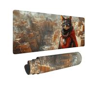 Egypt Mouse Pad Large 48x24inch, Cat Gaming Mouse Pad Waterproof Desk Mat with 3MM Stitched Edges, Non-Slip Rubber Base Mousepad Computer Accessories for Gaming, PC, Laptop, Office, Gifts -hjw2601CT