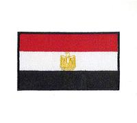 Egypt National Country Flag Black Border Iron Sew on Embroidered Patch