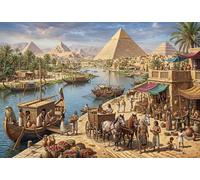 Egypt Nile River Pyramids 1000 Piece Wooden Jigsaw Puzzle,Wood,Impossible Challenge,Adults & Kids 14+,Home Wall Decor,Gift Idea,Educational Toy,Stress Relief (75x50cm)
