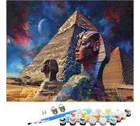 Egypt Paint by Numbers for Adults, Paint by Numbers Kits Sphinx on Canvas for Beginner, DIY Canvas Oil Painting Kit with Acrylic Pigment and Brushes, Home Wall Decor, Gifts for Women 24x28in 5-7429