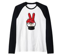 Egypt Peace Sign Hand Patriotic Country Egyptian Flag Raglan Baseball Tee