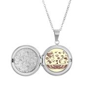 Egypt Pharaoh Black Cat Pattern Locket Necklace Hold Picture Jewelry Birthday Gift