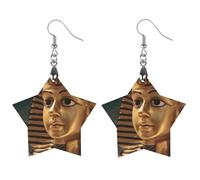 Egypt Pharaoh Egyptian Women's Earrings Wooden Pendant Dangle Jewelry Stylish Accessories for Party