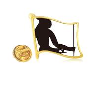 egypt pharaoh fresco outline Golden Metal Flag Lapel Pin Badge