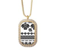 Egypt Pharaoh Pattern Art Outline Necklace Pendant Diamond Crystal Golden Jewelry