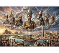 Egypt Pharaoh The Gods 1000 Piece Jigsaw Puzzle,Whimsical Challenge,Adults & Kids 14+,Home Wall Decor,Great Gifts,Premium Cardboard,Educational Toy,Stress Relief 52x38cm