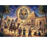 Egypt Pharaoh Tutankhamun 500 Piece Wooden Jigsaw Puzzle,Impossible Challenge,Educational Toy,Wood,Adults & Kids 14+,Home Wall Decor,Gift Idea,Stress Relief (52x38cm)